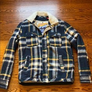 Super Dry Mens Fleece Lined Plaid 
